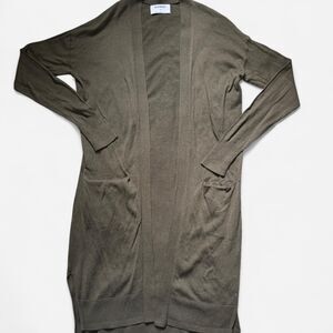 Old Navy Lightweight Long Army Green Cardigan Sweater (Size XS)